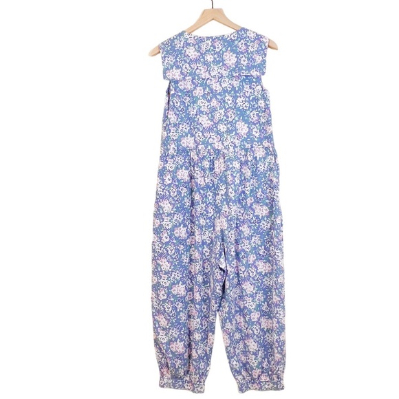 Vintage 80s Laura Ashley Pink Floral Cotton
Sleeveless Jumpsuit - Picture 9 of 15